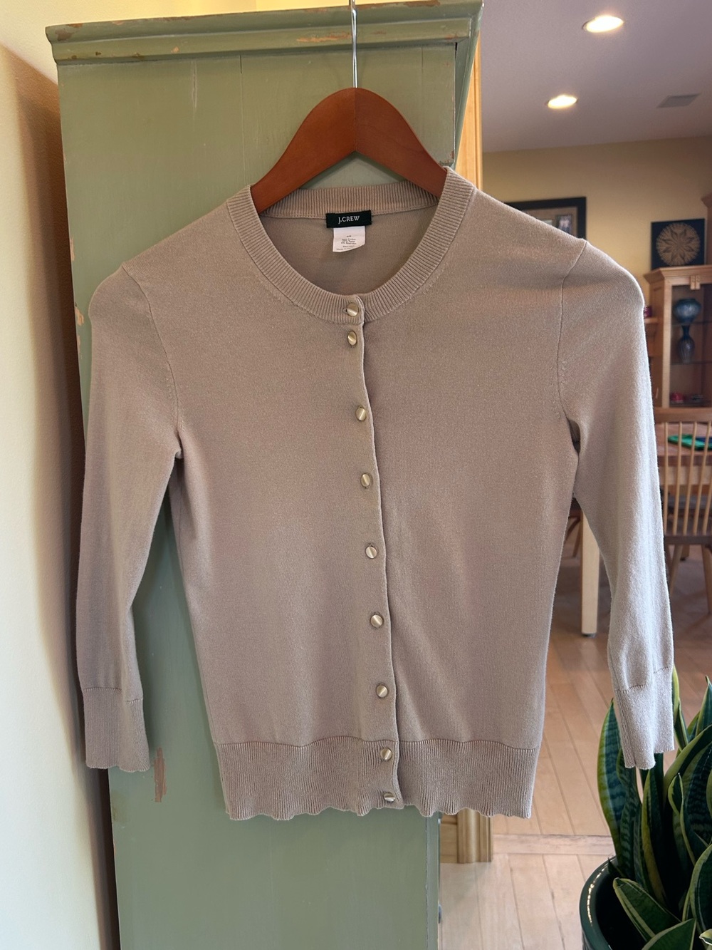 J. Crew Women's Cotton Blend Jackie Cardigan Beige Taupe Color Size XS